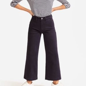 Everlane Navy Blue Wide-Leg Crop Pants - 4